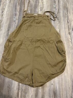 Billabong Womens M Halter Romper Shorts Khaki Boho Beach Cover Up Casual